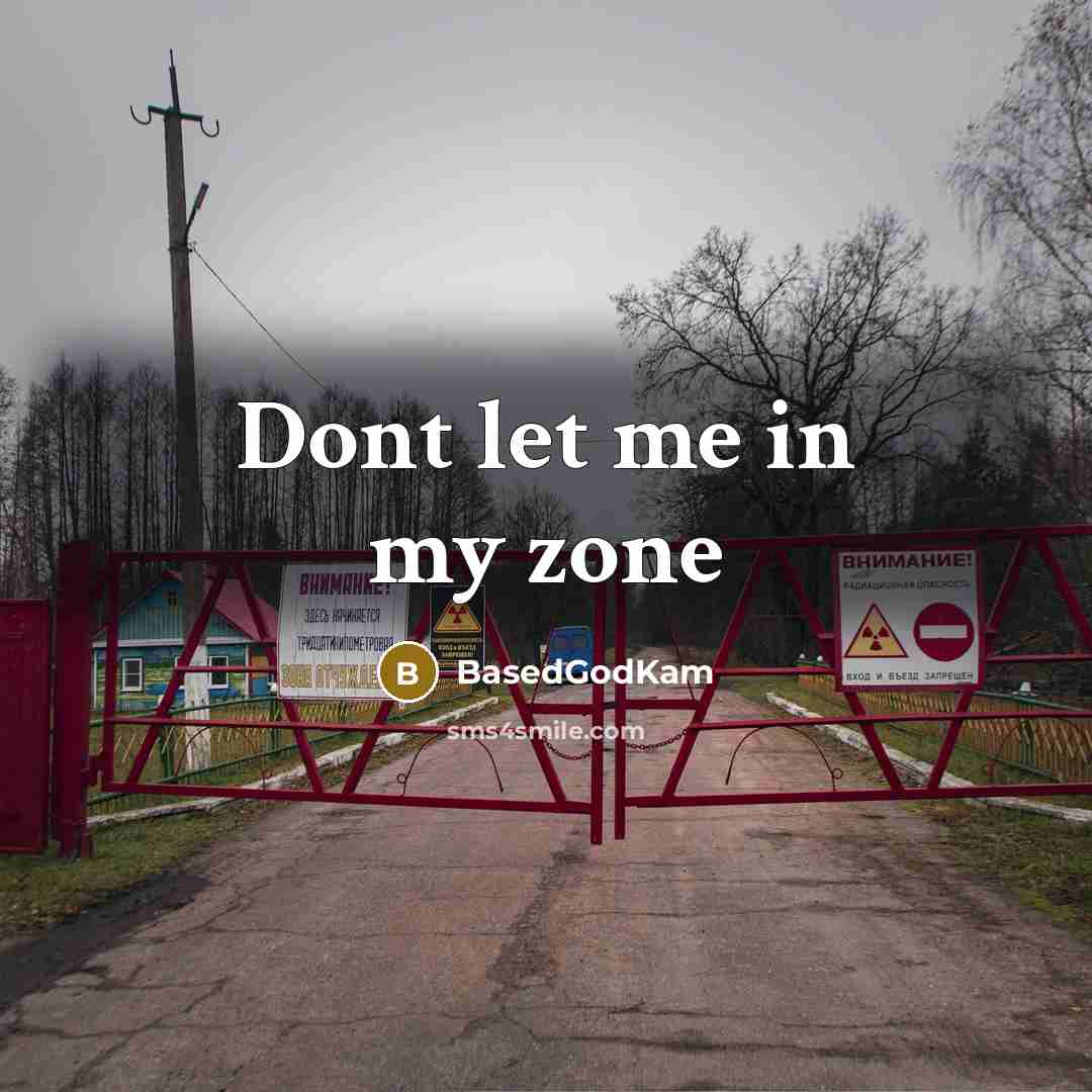 “Dont let me in my zone…” quote by BasedGodKam