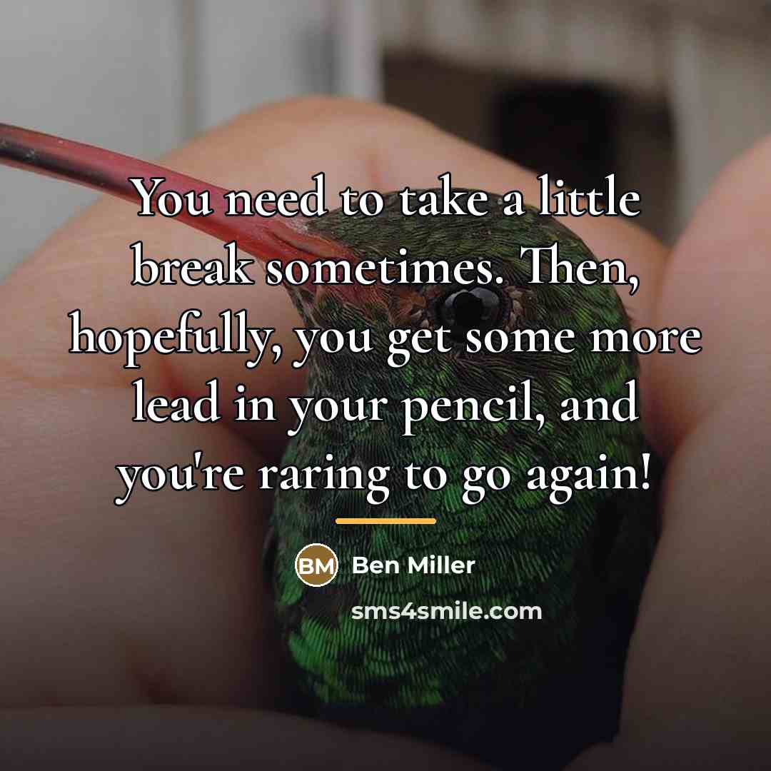 “You need to take a little break sometimes. Then, hopefully,…” quote by Ben Miller
