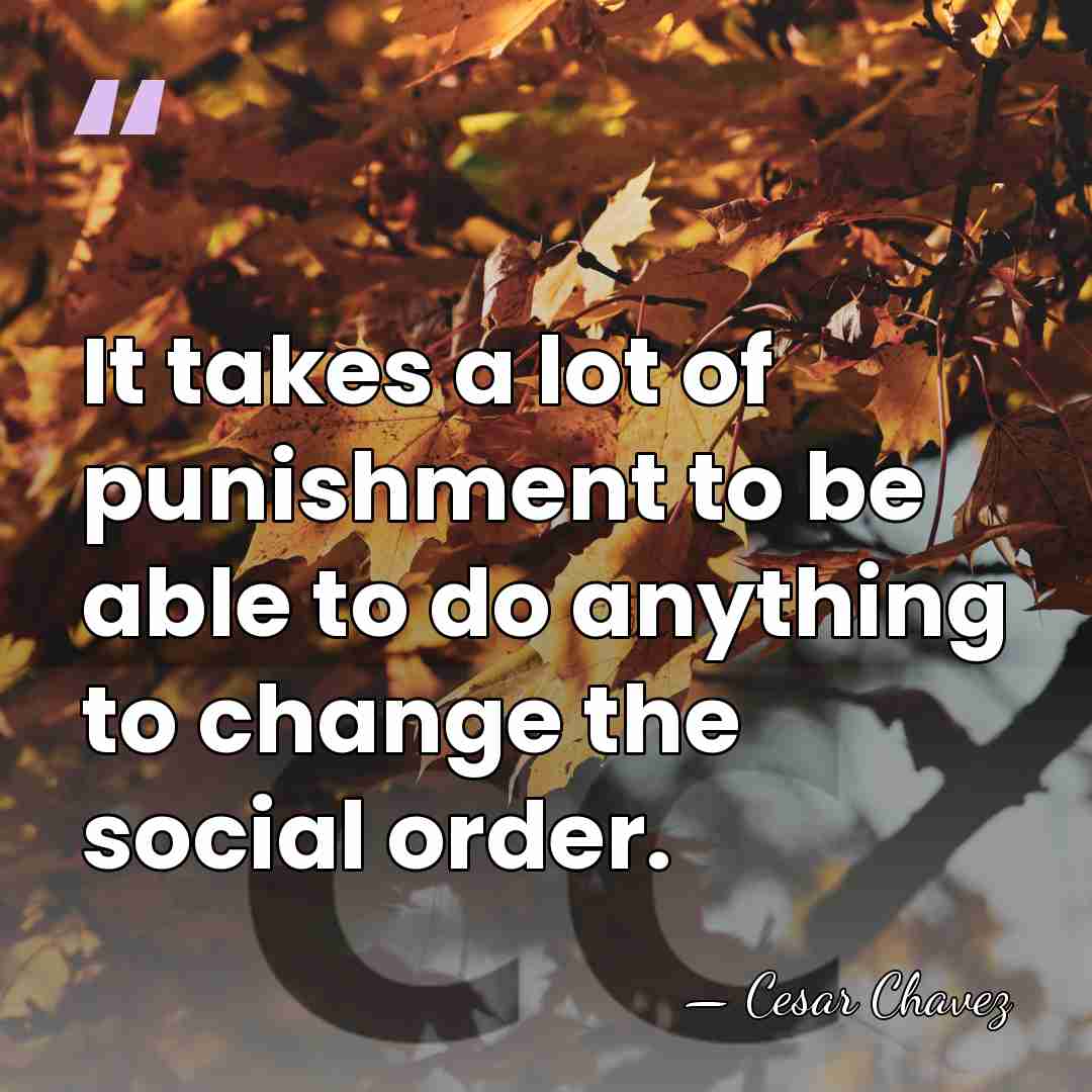 It takes a lot of punishment to be able to do anything&hellip; - Cesar Chavez