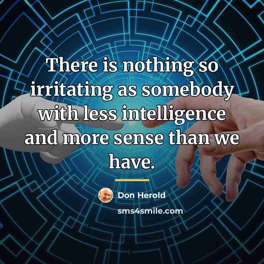 “There is nothing so irritating as somebody with less intelligence…” quote by Don Herold