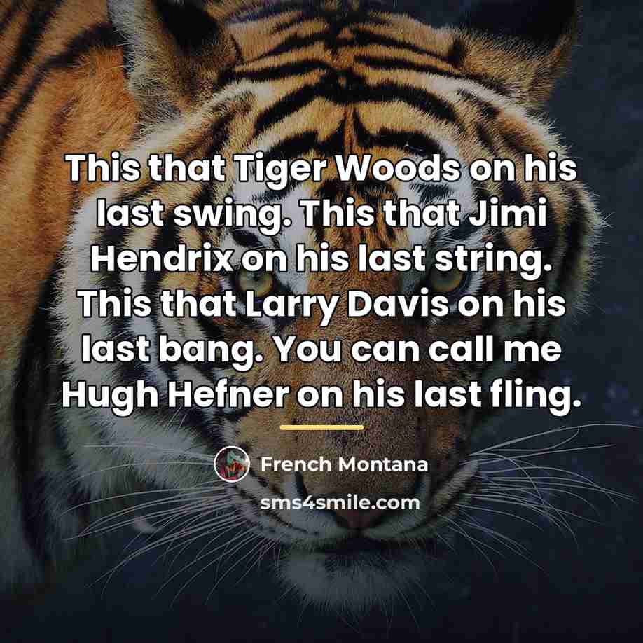 “This that Tiger Woods on his last swing. This that…” quote by French Montana