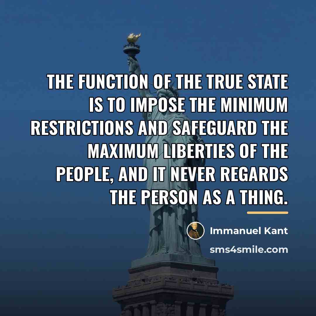 “The function of the true state is to impose the…” quote by Immanuel Kant