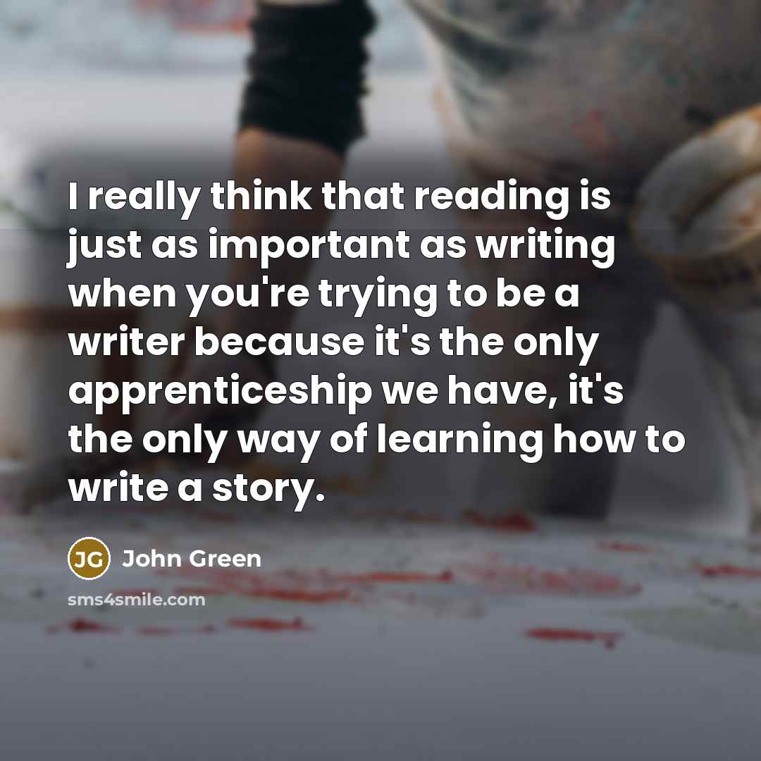 “I really think that reading is just as important as…” quote by John Green