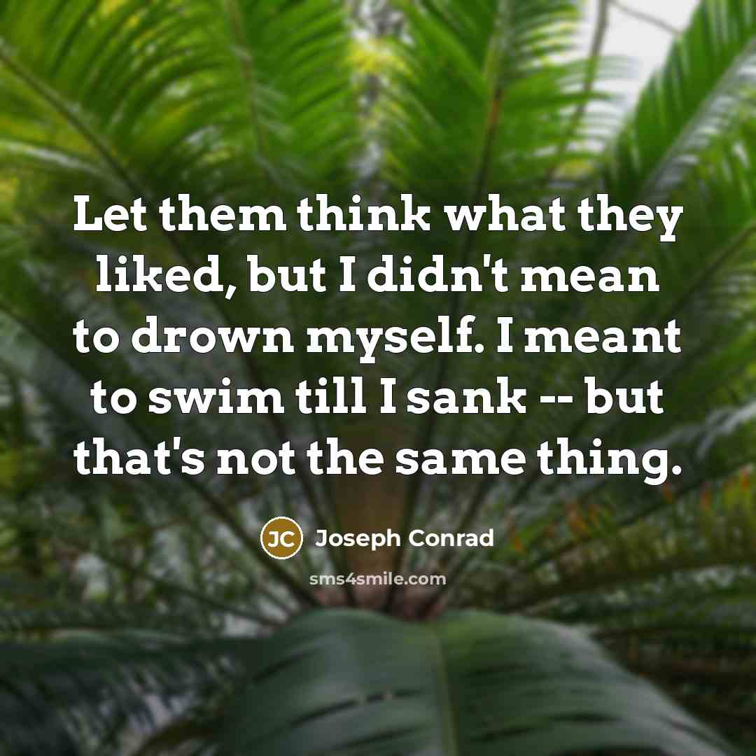 “Let them think what they liked, but I didn't mean…” quote by Joseph Conrad