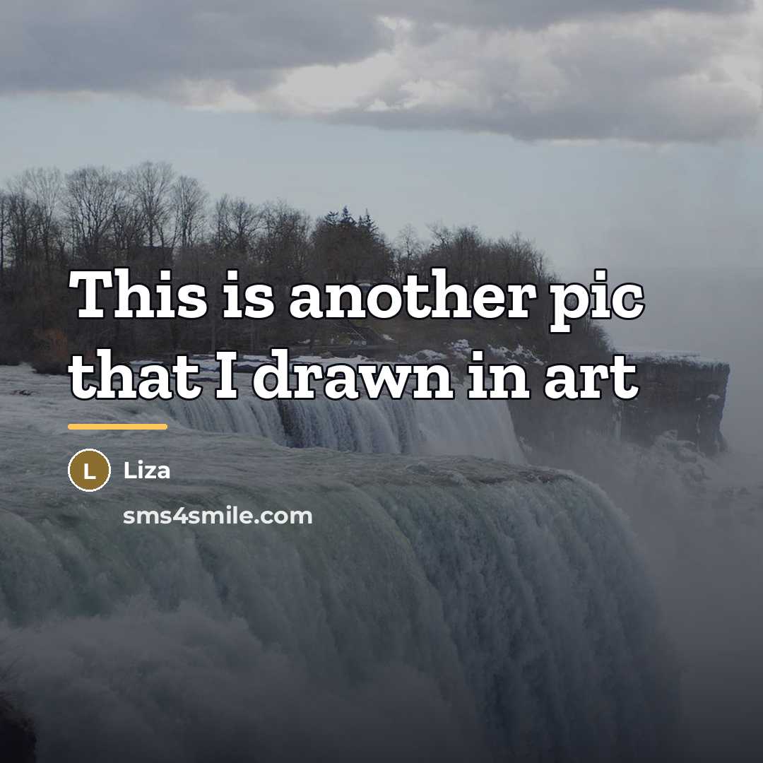 “This is another pic that I drawn in art…” quote by Liza