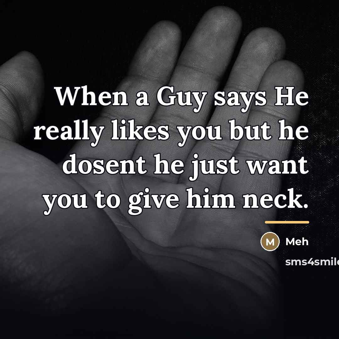 “When a Guy says He really likes you but he…” quote by Meh
