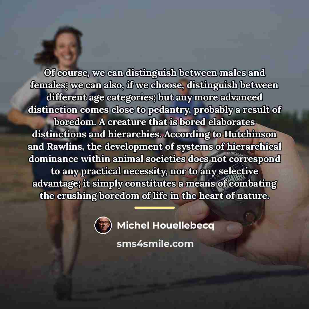“Of course, we can distinguish between males and females; we…” quote by Michel Houellebecq