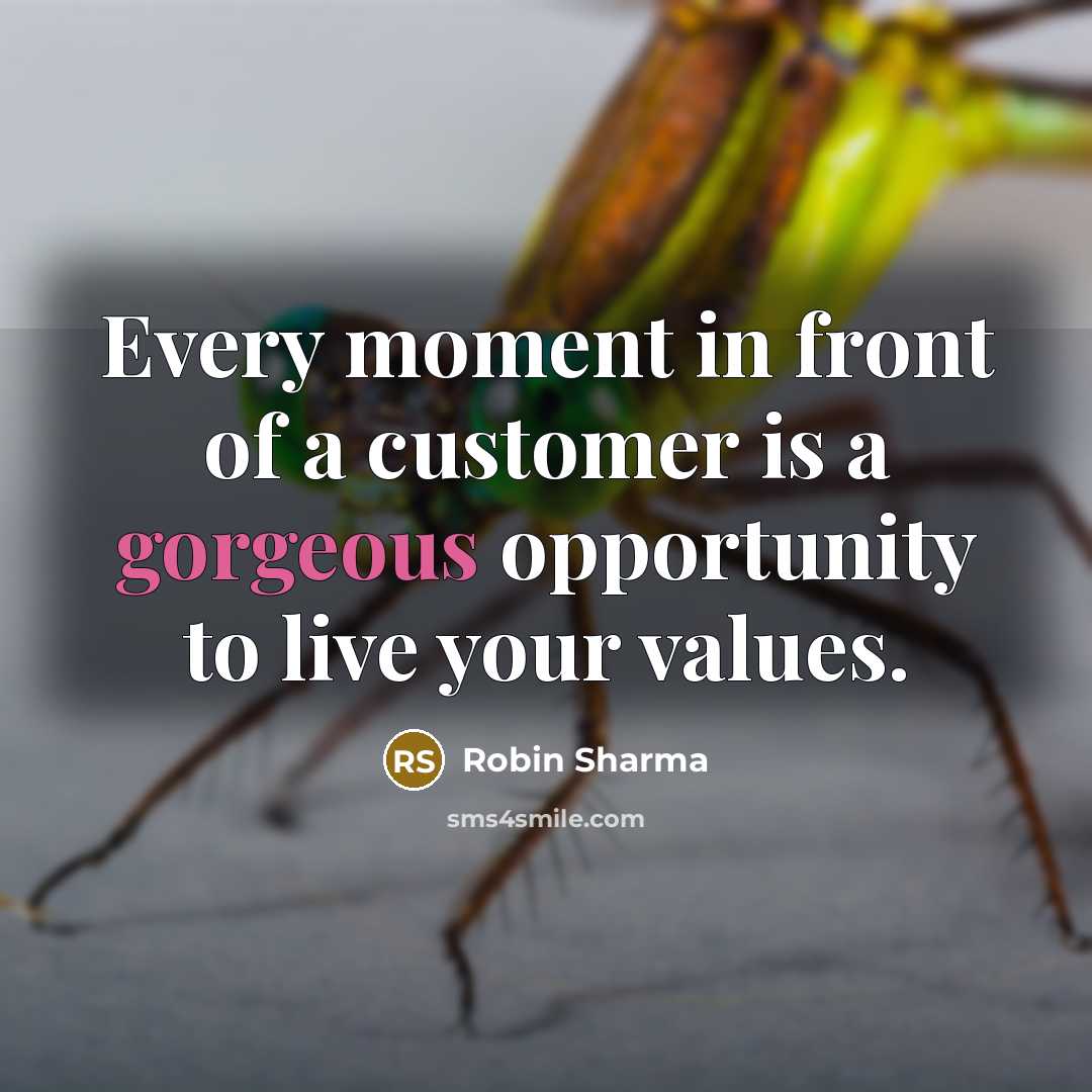 “Every moment in front of a customer is a gorgeous…” quote by Robin Sharma