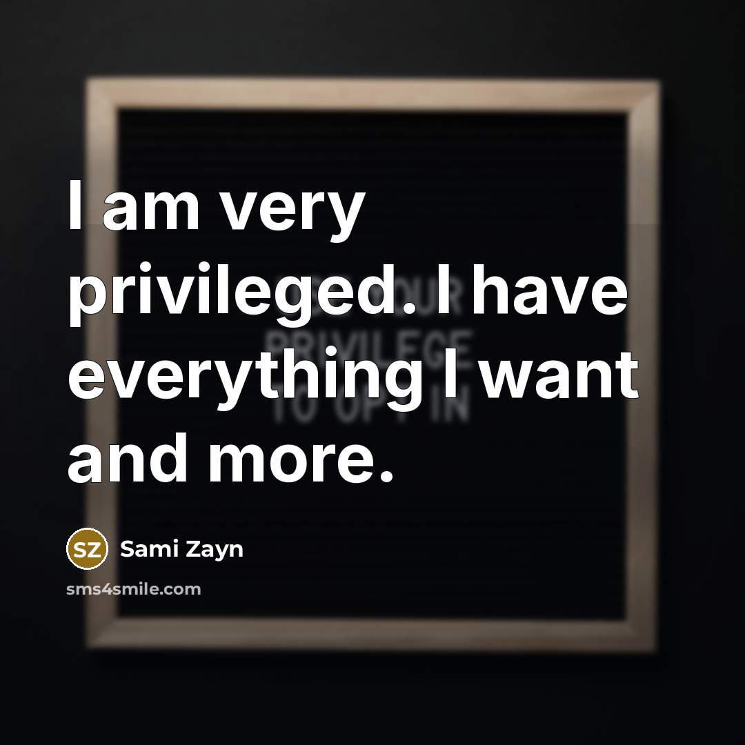 “I am very privileged. I have everything I want and…” quote by Sami Zayn