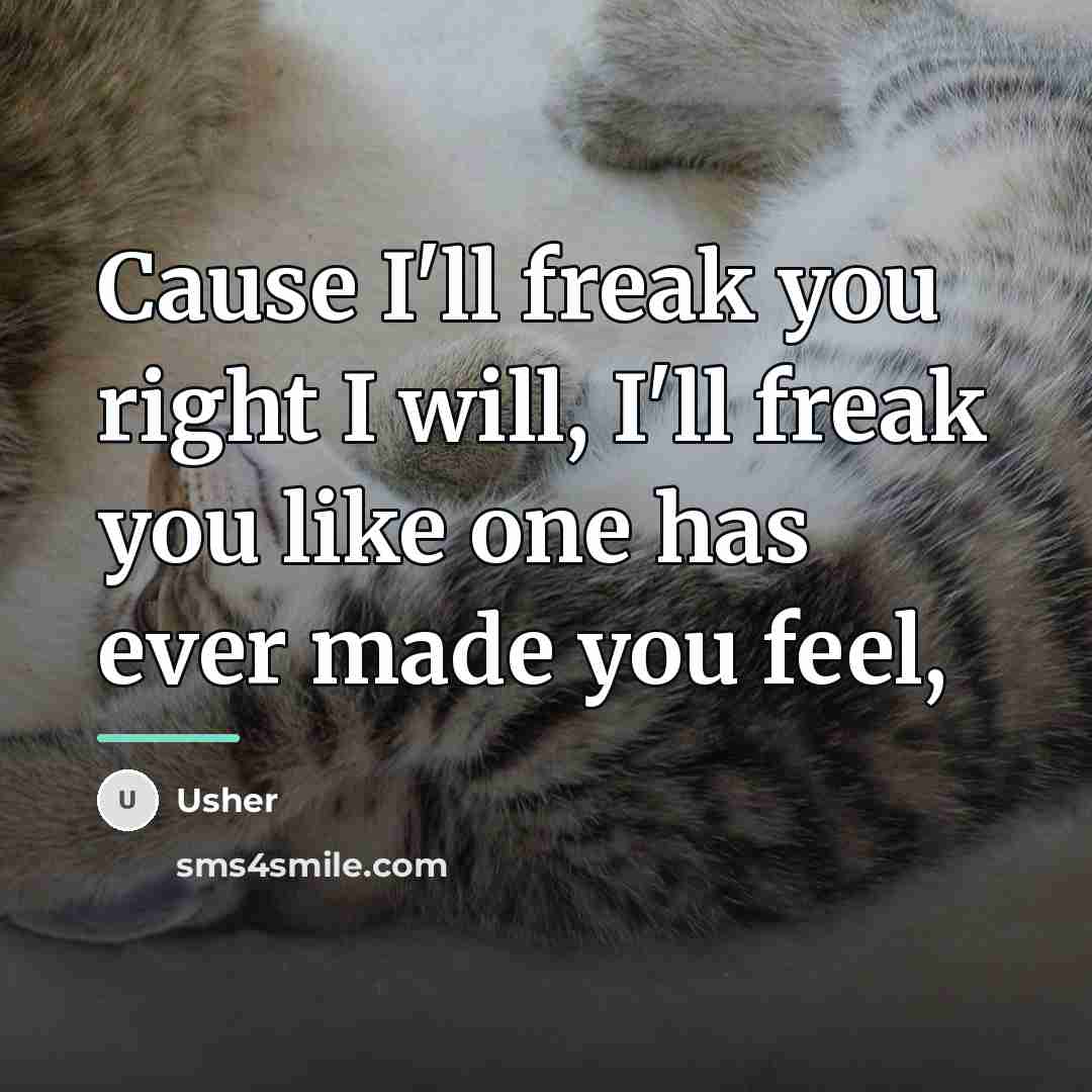 “Cause I'll freak you right I will, I'll freak you…” quote by Usher