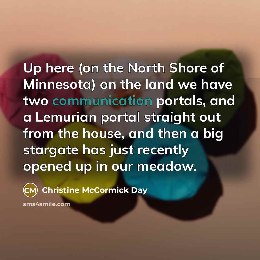 “Up here (on the North Shore of Minnesota) on the…” quote by Christine McCormick Day