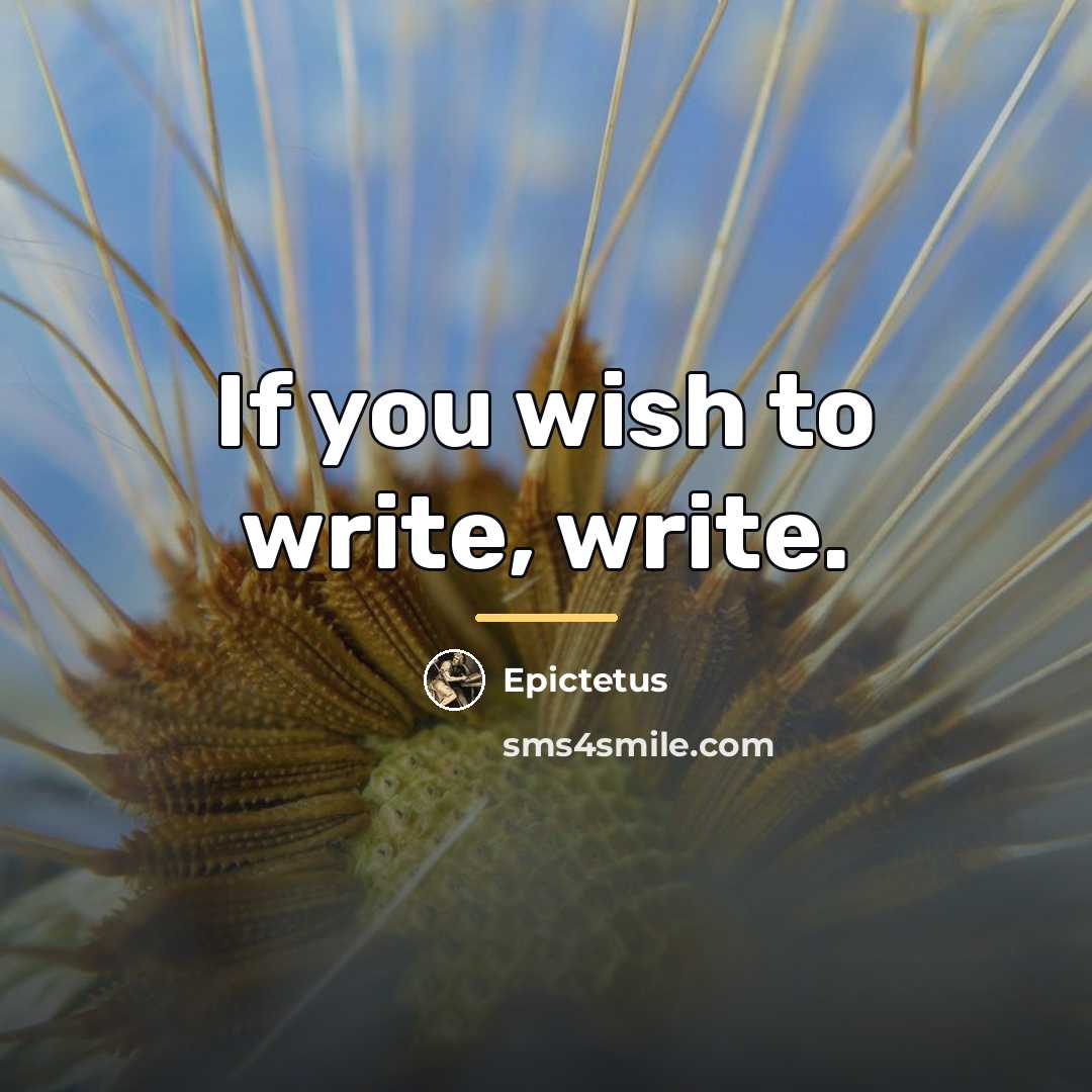 “If you wish to write, write.…” quote by Epictetus