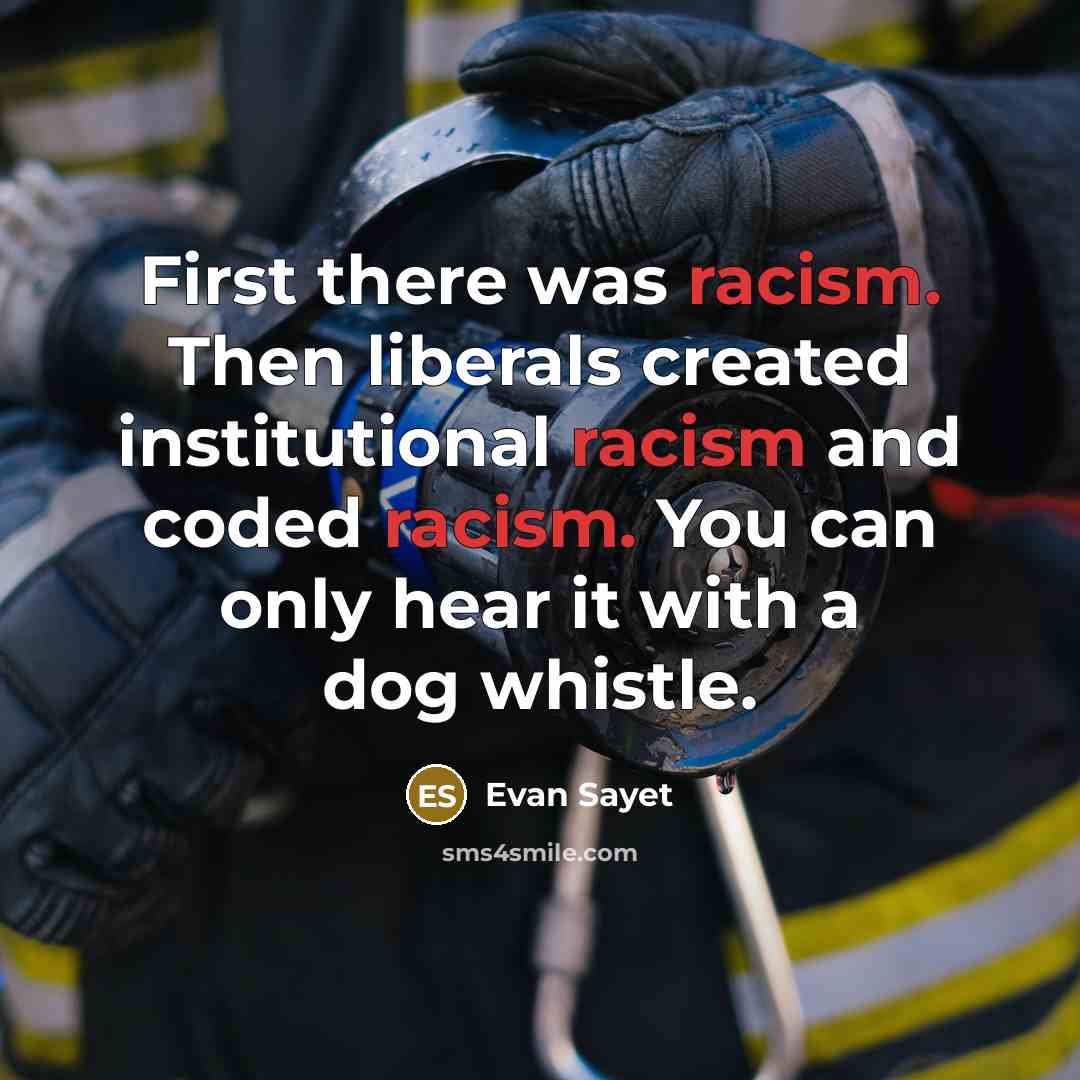 “First there was racism. Then liberals created institutional racism and…” quote by Evan Sayet