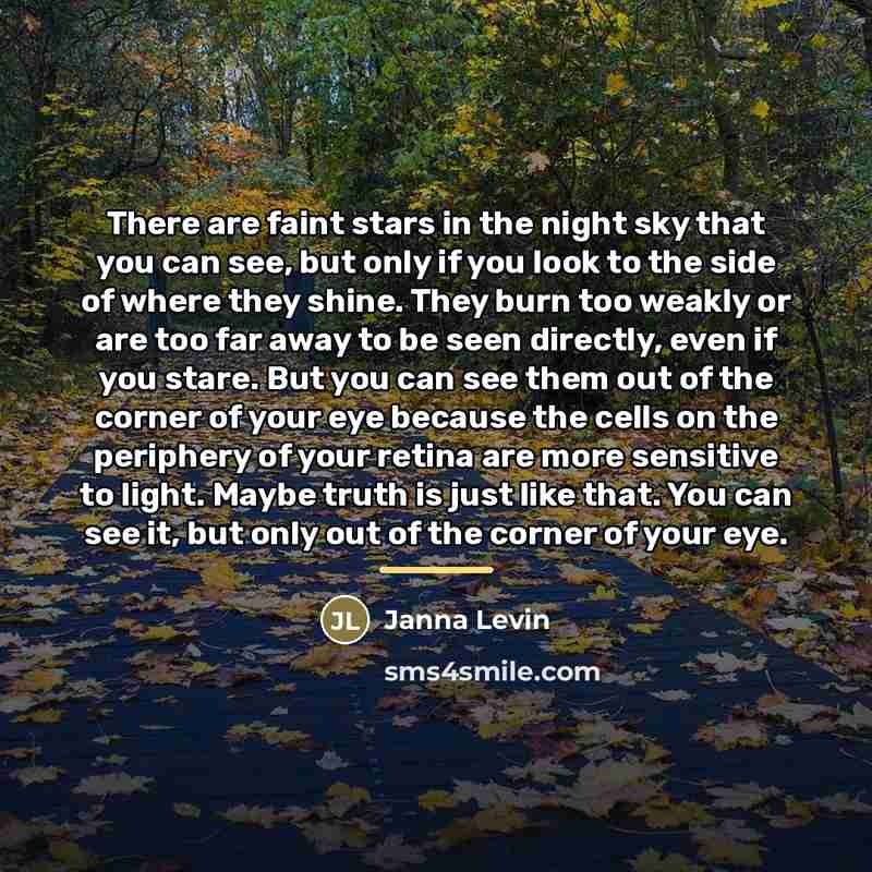 “There are faint stars in the night sky that you…” quote by Janna Levin