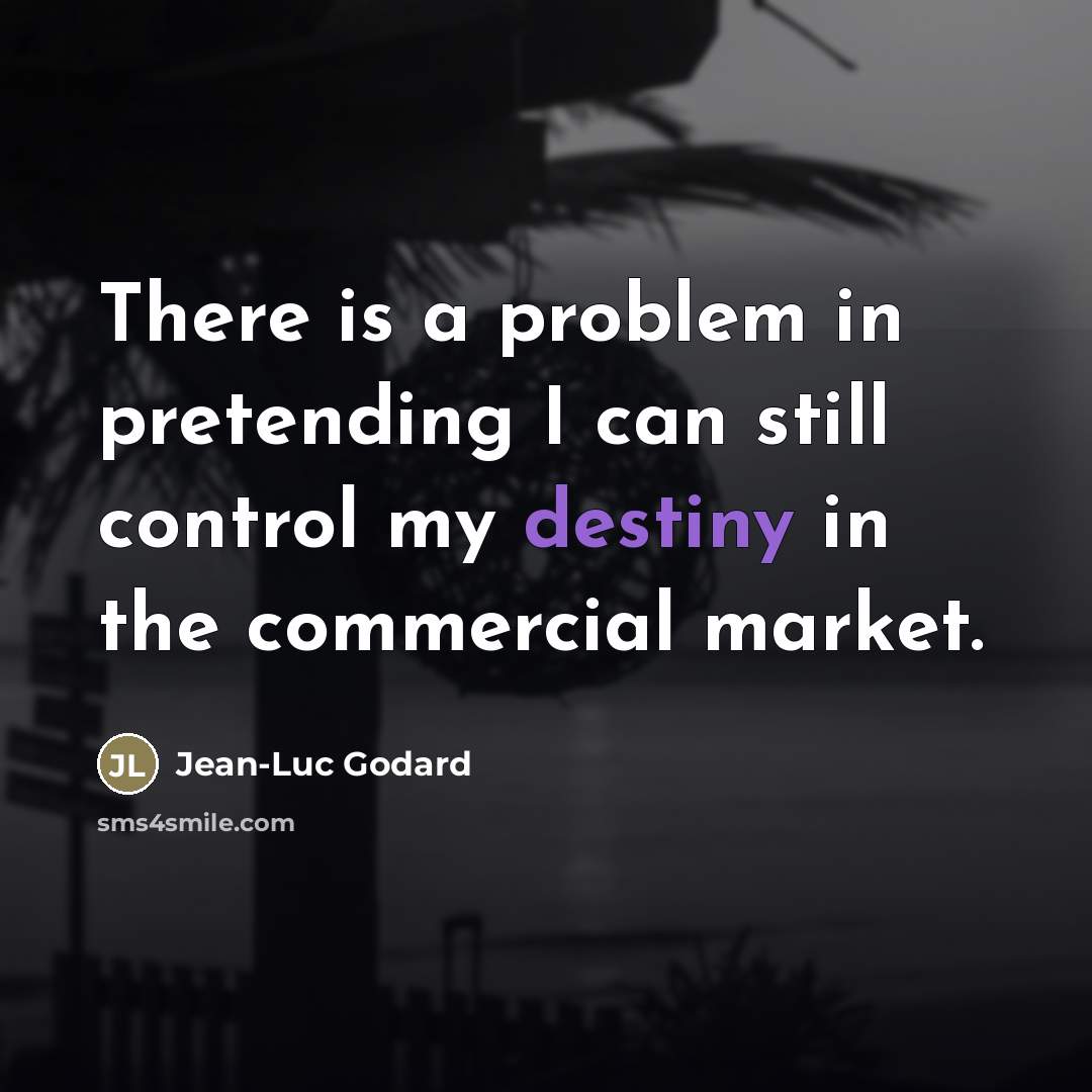 “There is a problem in pretending I can still control…” quote by Jean-Luc Godard