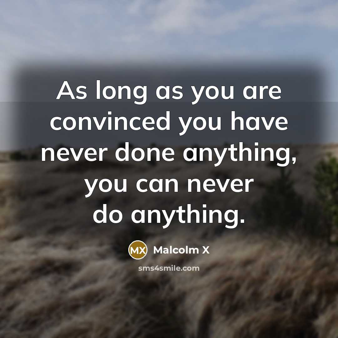 “As long as you are convinced you have never done anything, you can never do anything.” quote by Malcolm X