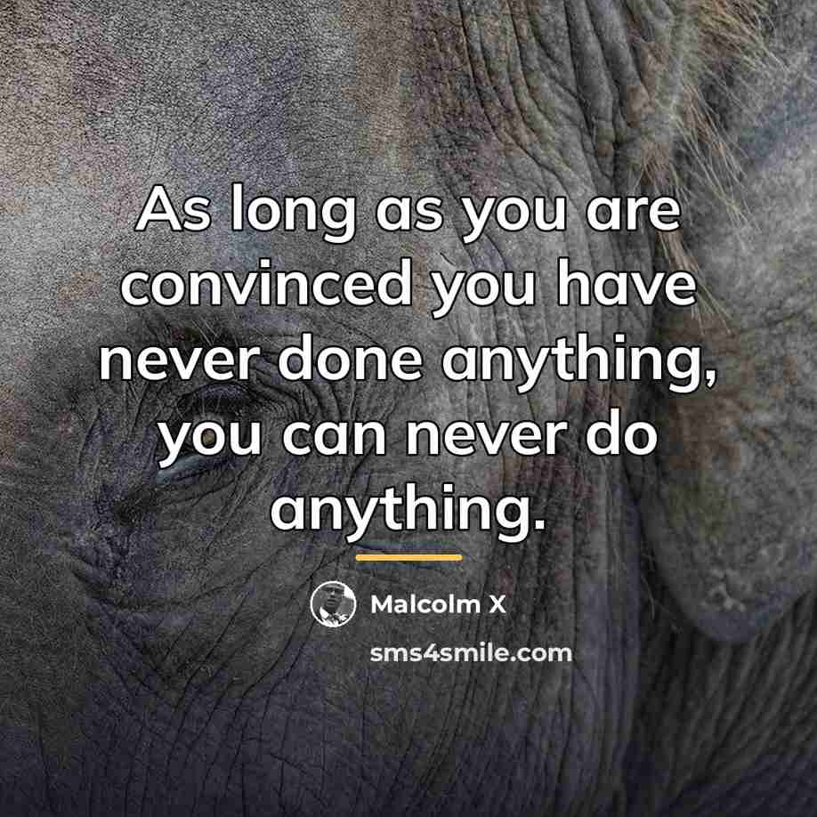 “As long as you are convinced you have never done…” quote by Malcolm X