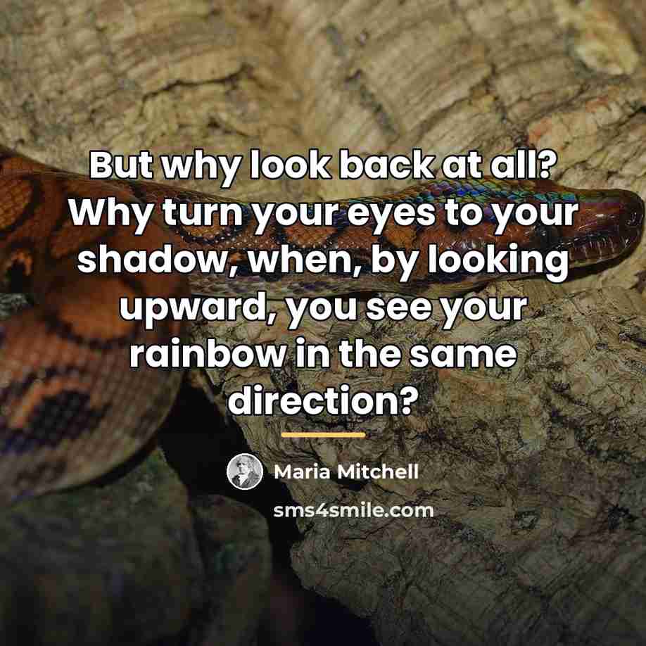 “But why look back at all? Why turn your eyes…” quote by Maria Mitchell