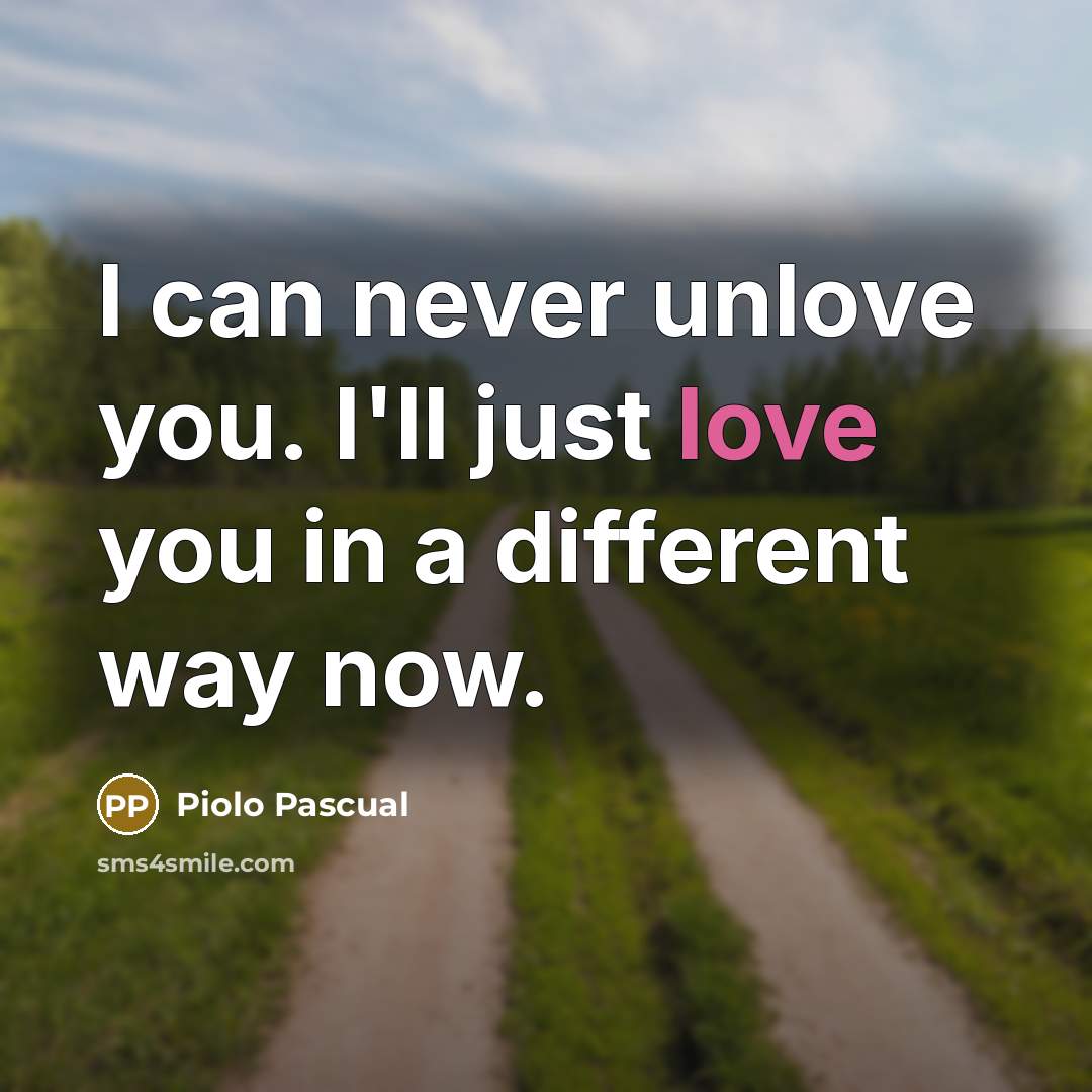 “I can never unlove you. I'll just love you in…” quote by Piolo Pascual