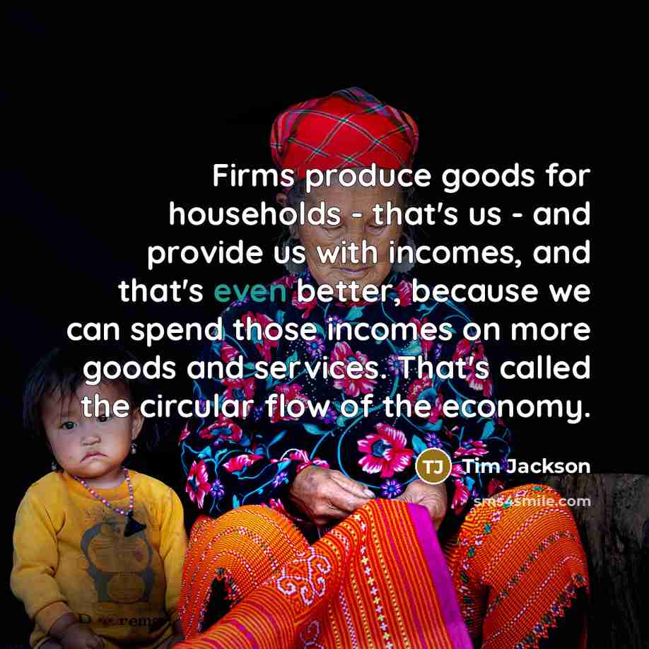 “Firms produce goods for households - that's us - and…” quote by Tim Jackson