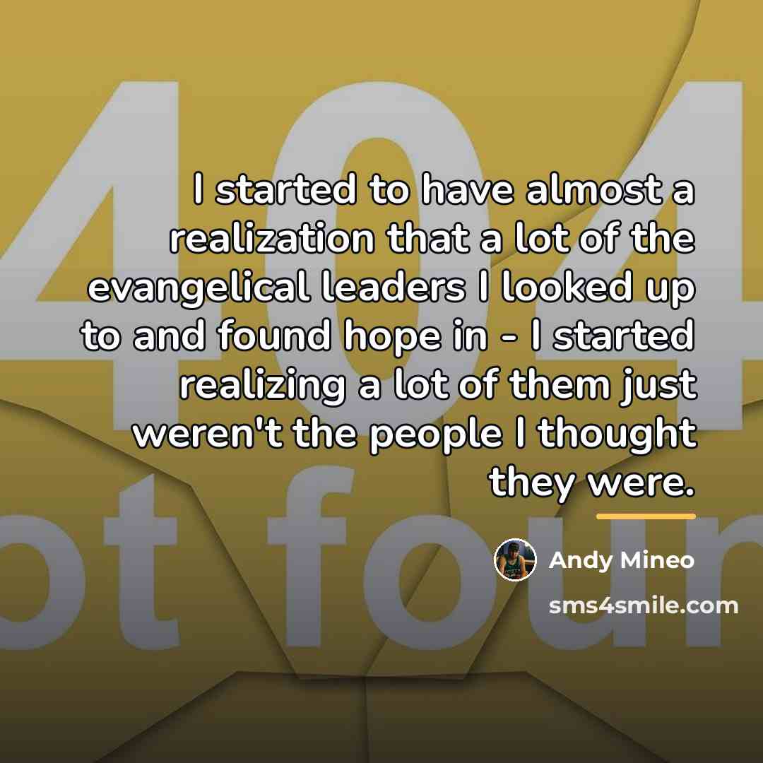 “I started to have almost a realization that a lot…” quote by Andy Mineo