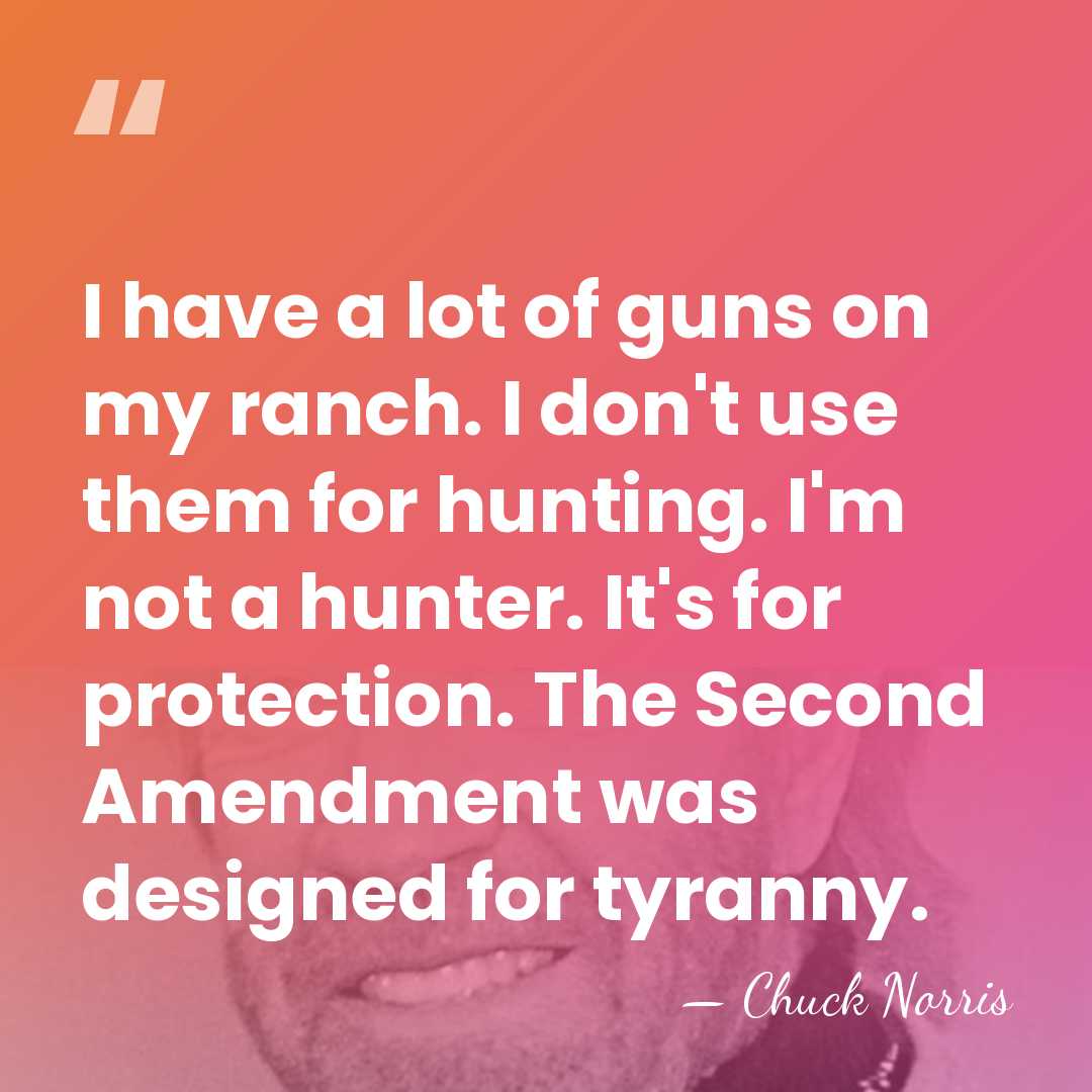 I have a lot of guns on my ranch. I don't use&hellip; - Chuck Norris