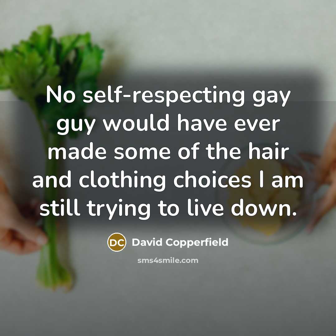 “No self-respecting gay guy would have ever made some of…” quote by David Copperfield