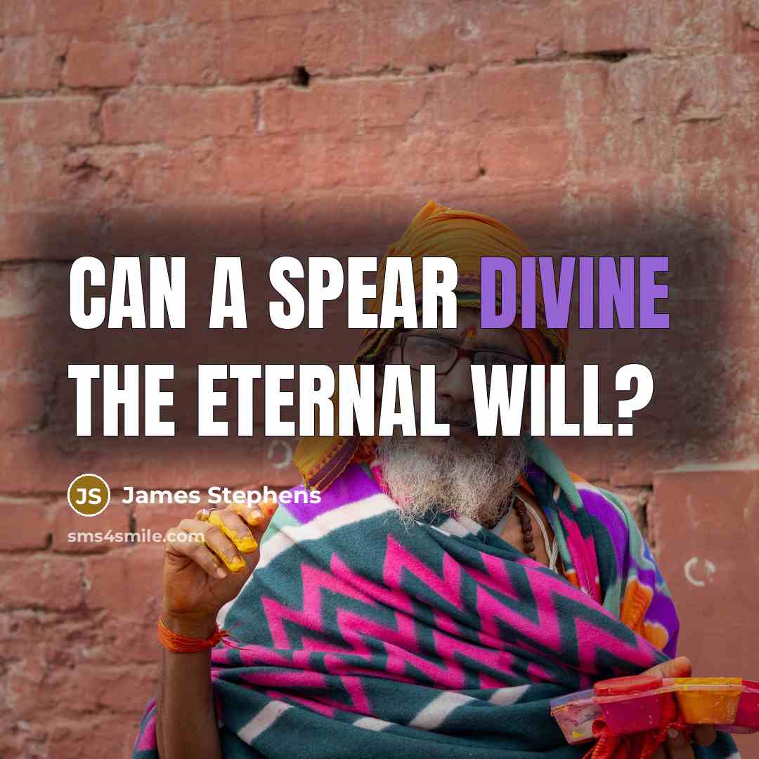 “Can a spear divine the Eternal Will?…” quote by James Stephens