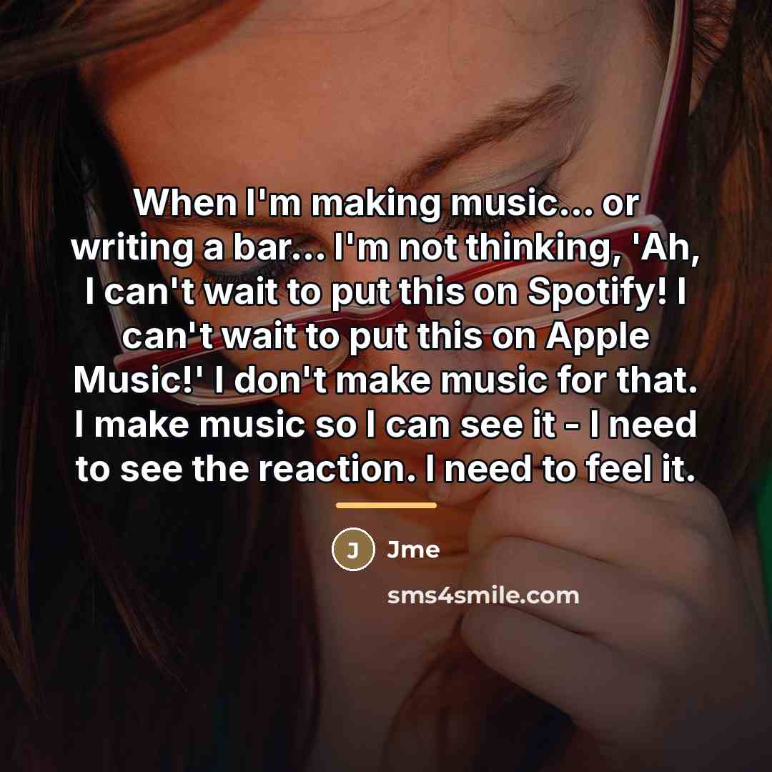 “When I'm making music... or writing a bar... I'm not…” quote by Jme