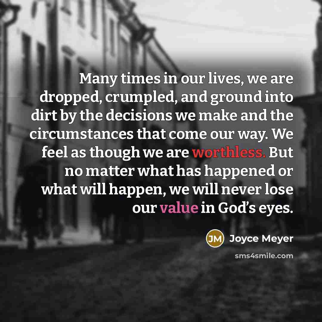 “Many times in our lives, we are dropped, crumpled, and…” quote by Joyce Meyer