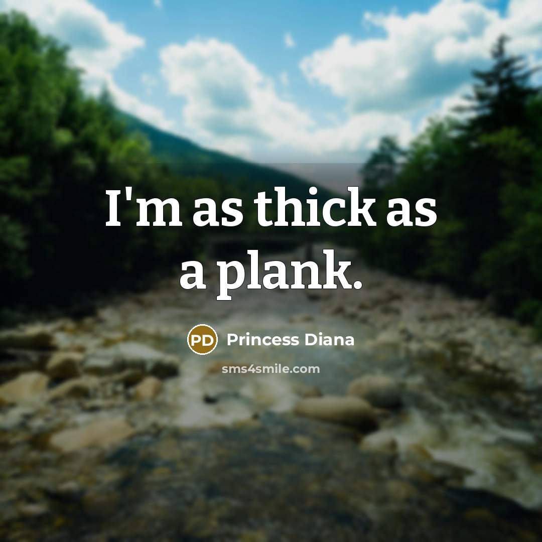 “I'm as thick as a plank.” quote by Princess Diana