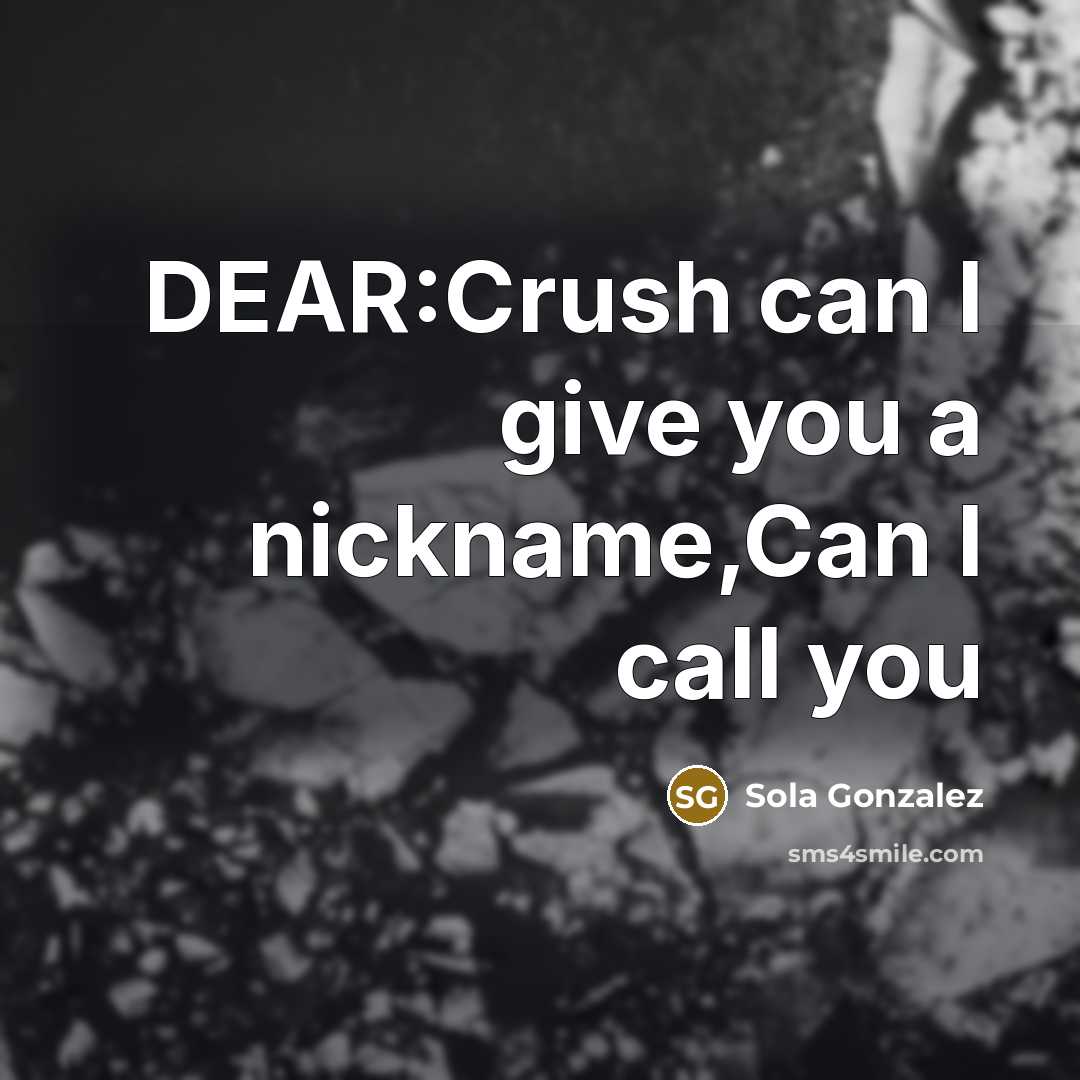 “DEAR:Crush can I give you a nickname,Can I call you” quote by Sola Gonzalez