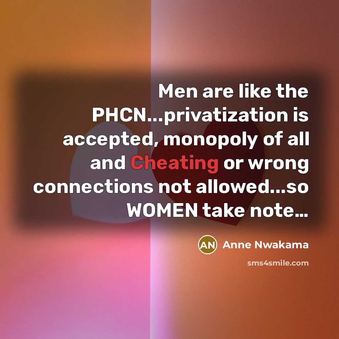 “Men are like the PHCN...privatization is accepted, monopoly of all…” quote by Anne Nwakama