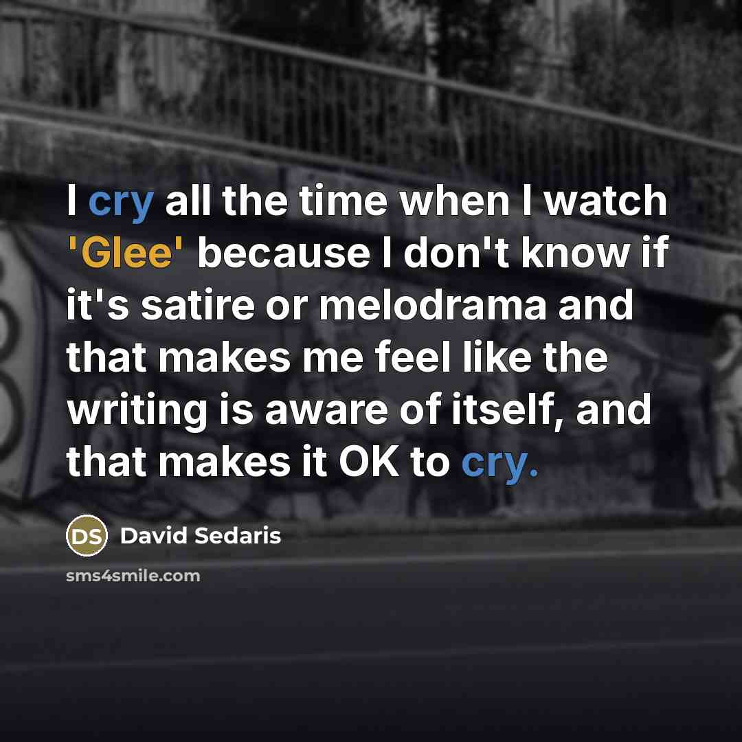 “I cry all the time when I watch 'Glee' because…” quote by David Sedaris