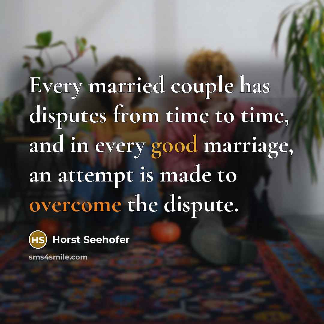 “Every married couple has disputes from time to time, and…” quote by Horst Seehofer