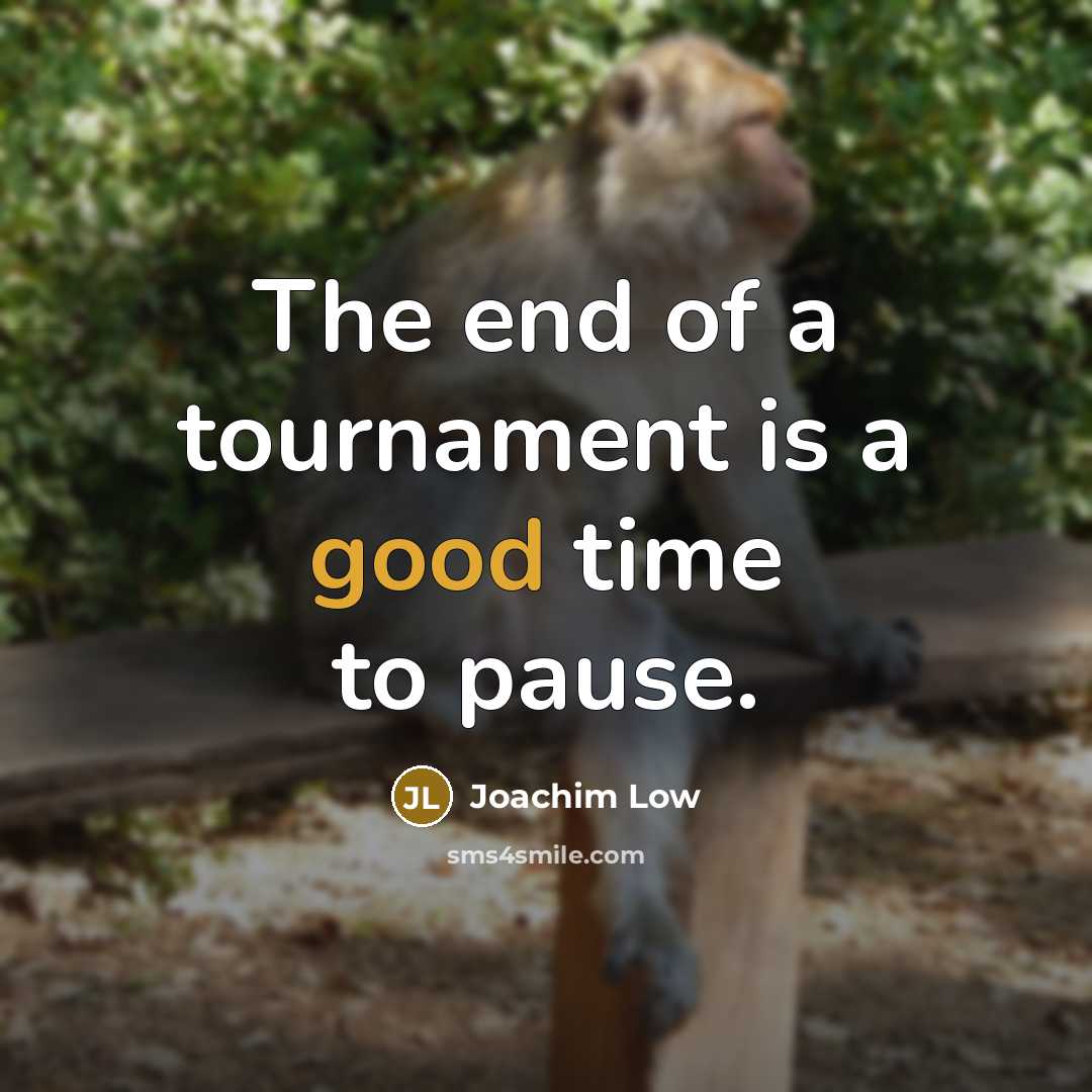 “The end of a tournament is a good time to…” quote by Joachim Low