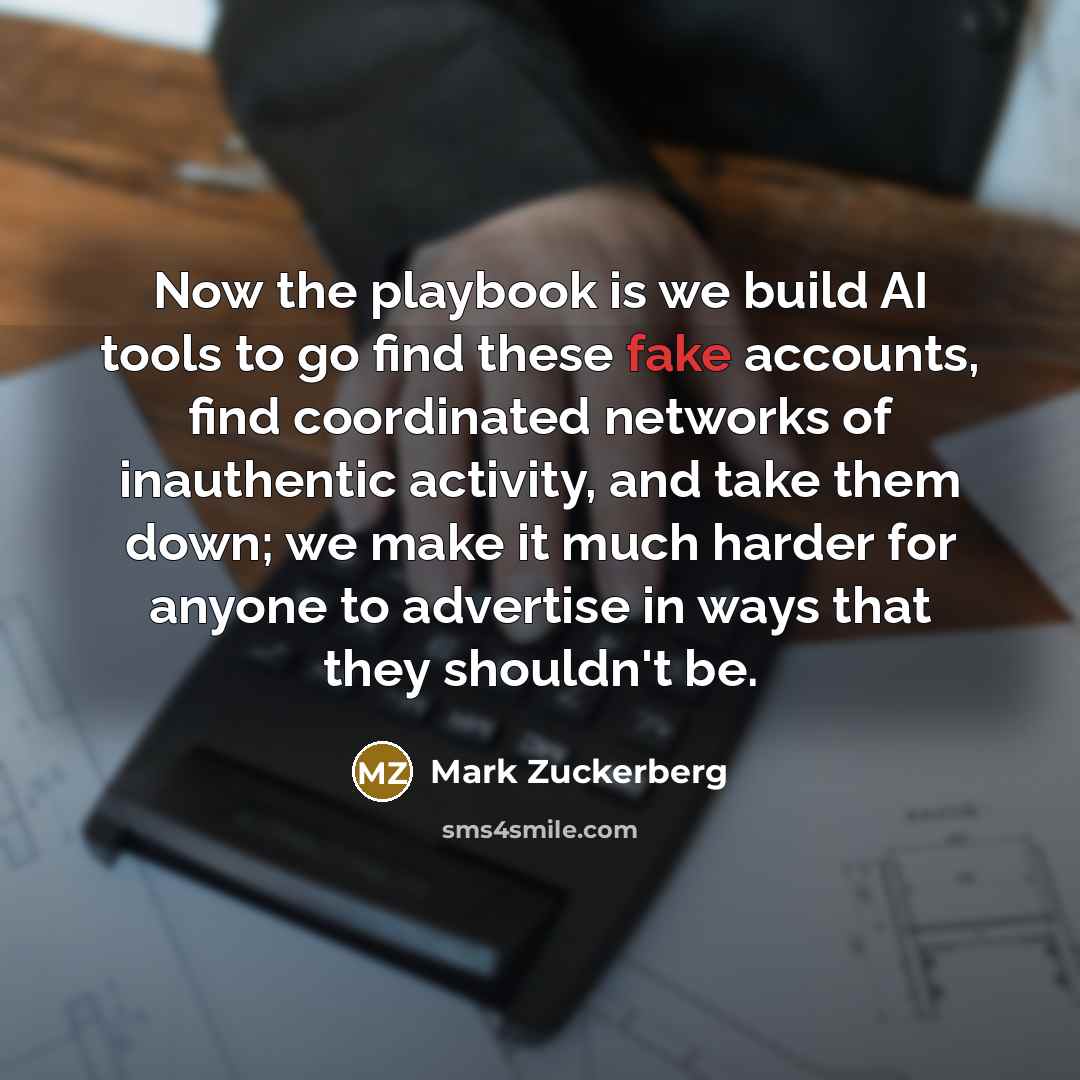 “Now the playbook is we build AI tools to go…” quote by Mark Zuckerberg