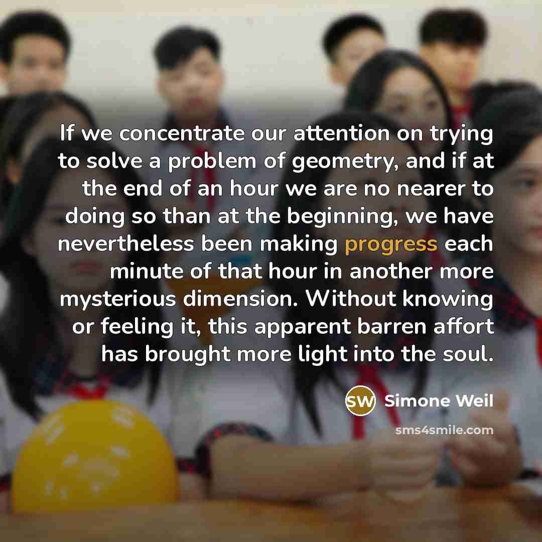 “If we concentrate our attention on trying to solve a…” quote by Simone Weil