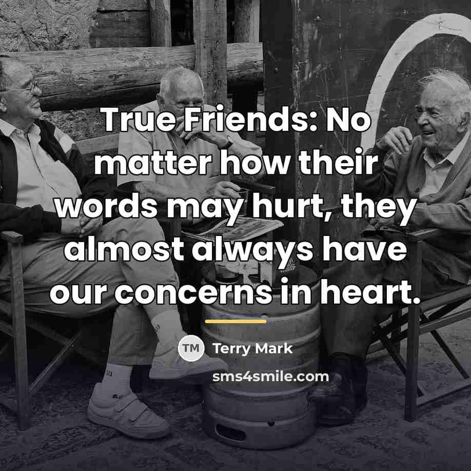 “True Friends: No matter how their words may hurt, they…” quote by Terry Mark