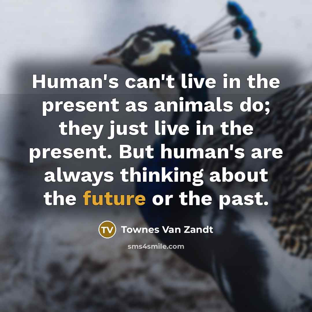 “Human's can't live in the present as animals do; they…” quote by Townes Van Zandt