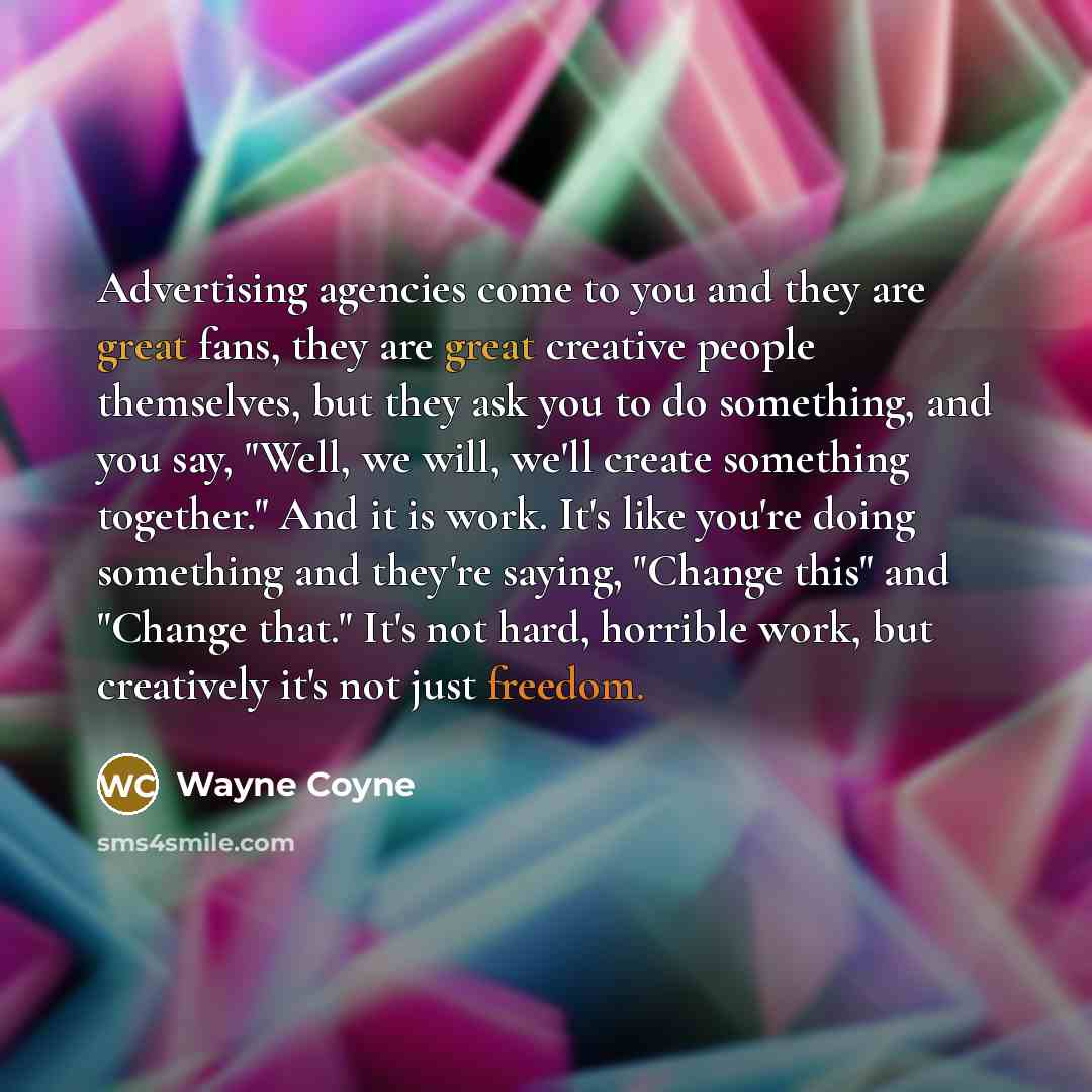 “Advertising agencies come to you and they are great fans,…” quote by Wayne Coyne