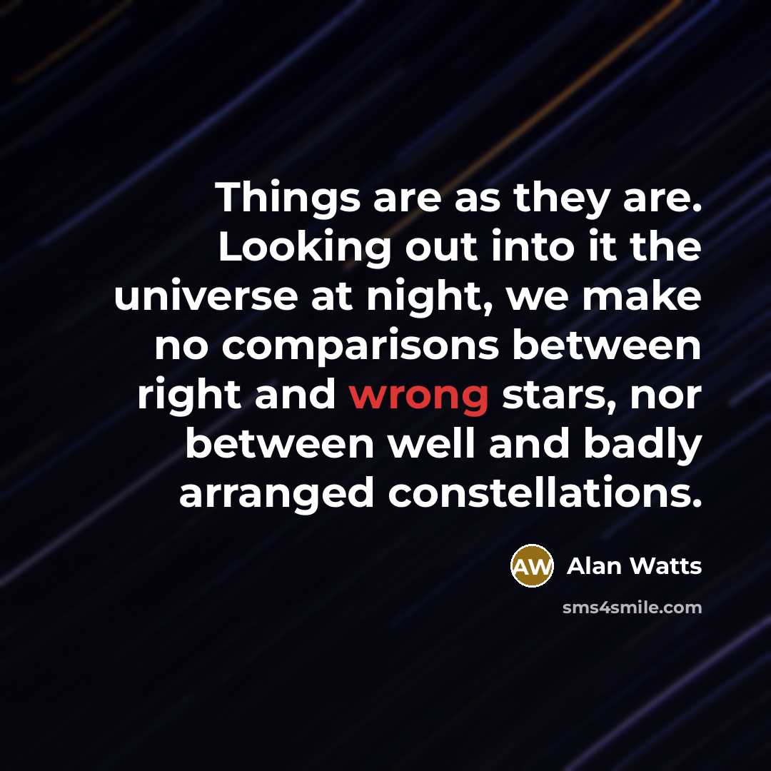 “Things are as they are. Looking out into it the…” quote by Alan Watts