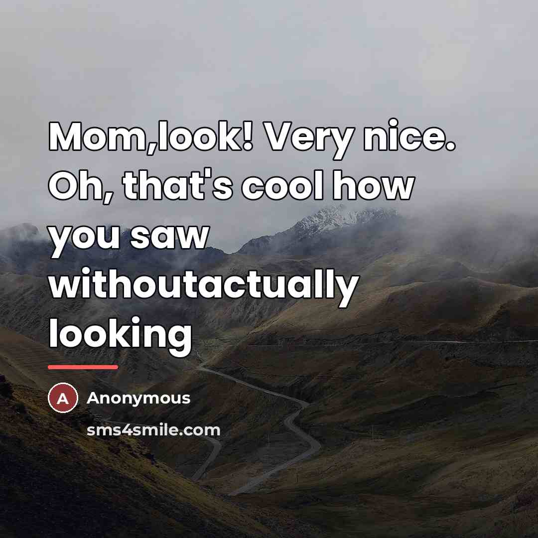 “Mom,look! Very nice. Oh, that's cool how you saw withoutactually…” quote by Anonymous