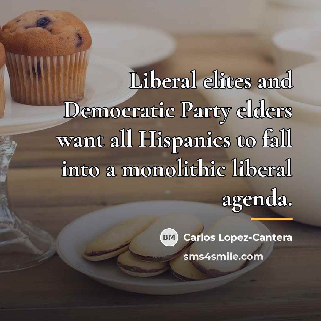 “Liberal elites and Democratic Party elders want all Hispanics to…” quote by Carlos Lopez-Cantera