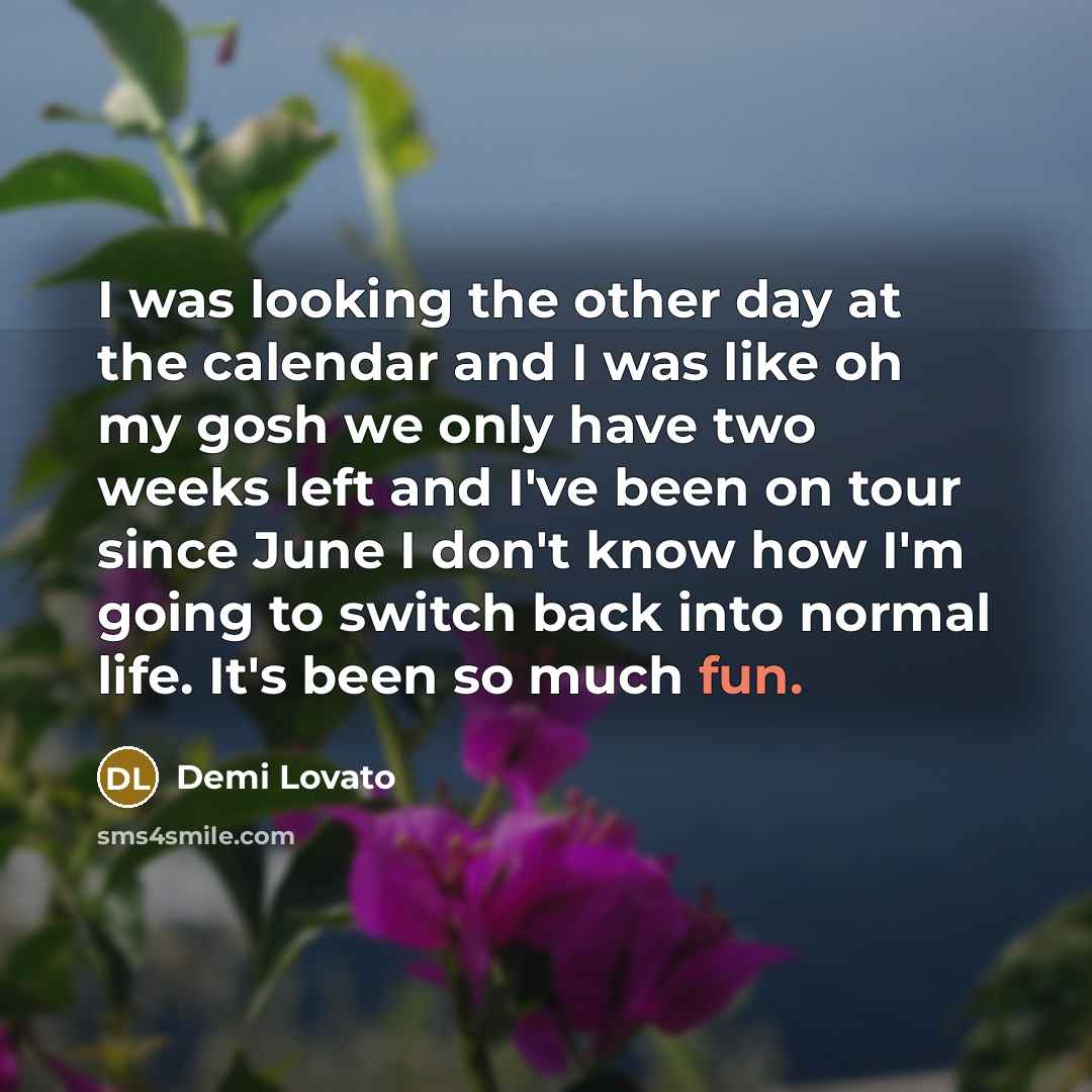 “I was looking the other day at the calendar and…” quote by Demi Lovato