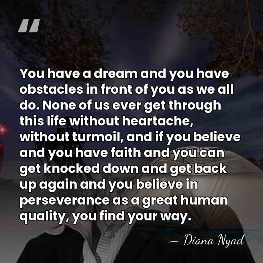 You have a dream and you have obstacles in front of you&hellip; - Diana Nyad
