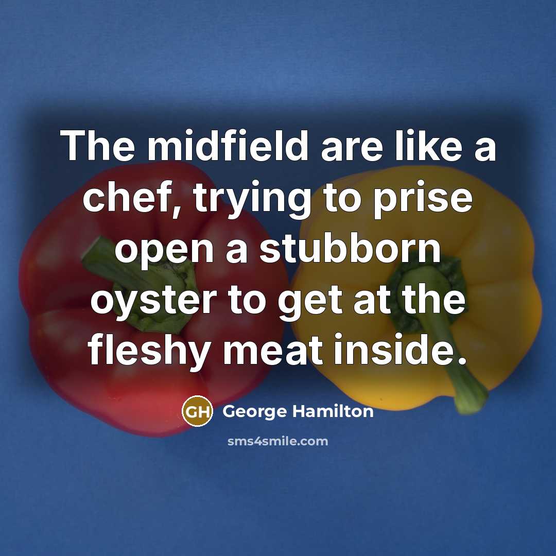 “The midfield are like a chef, trying to prise open…” quote by George Hamilton