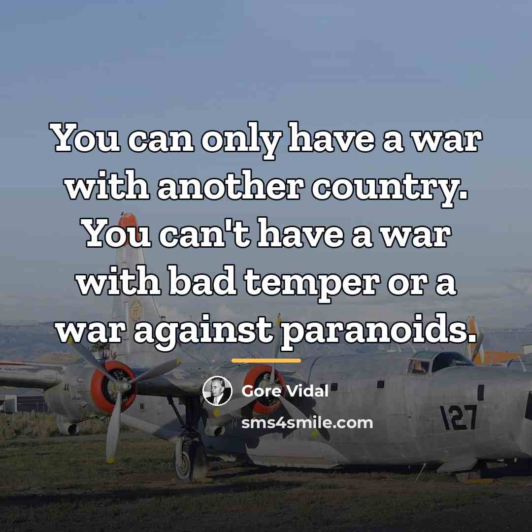 “You can only have a war with another country. You…” quote by Gore Vidal