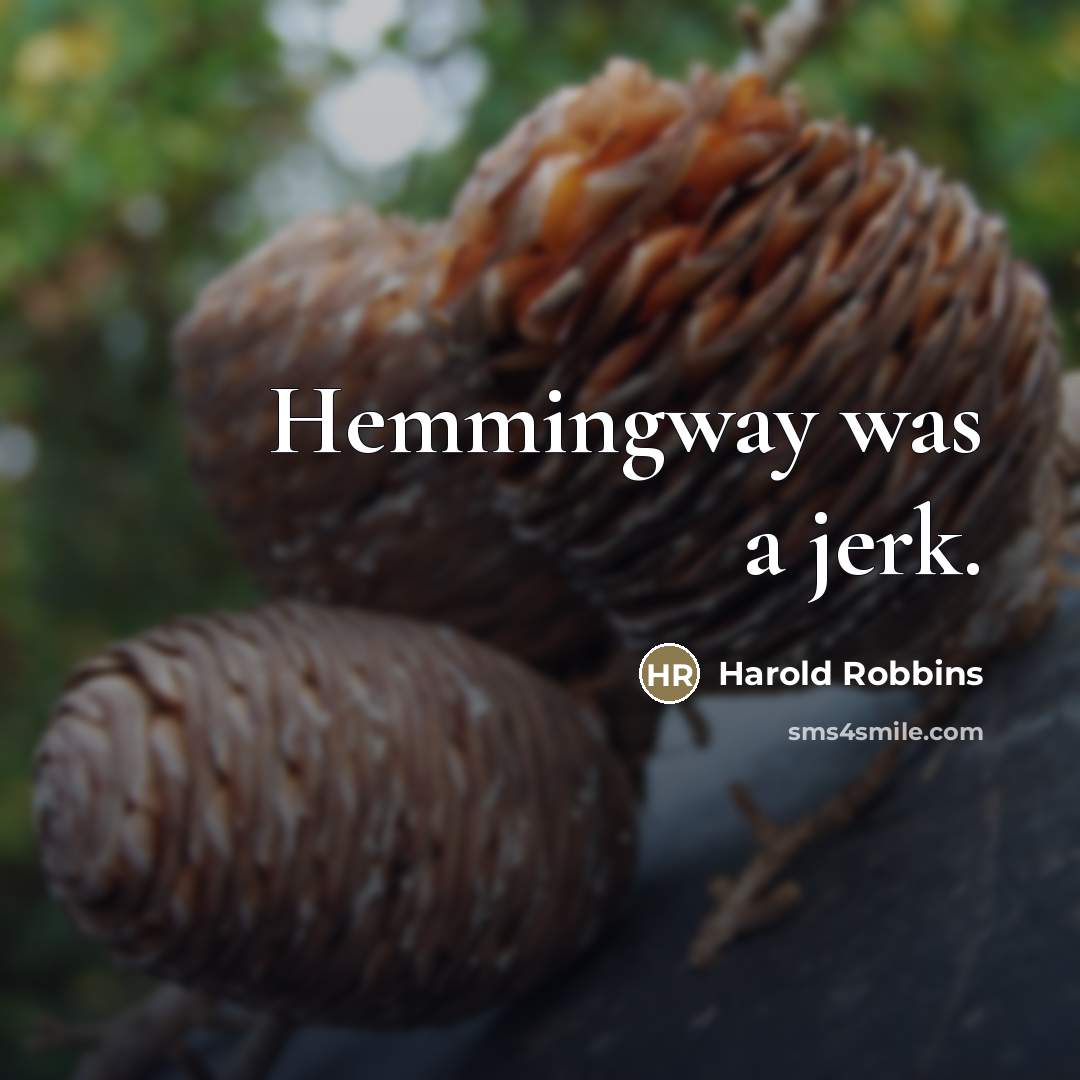 “Hemmingway was a jerk.…” quote by Harold Robbins