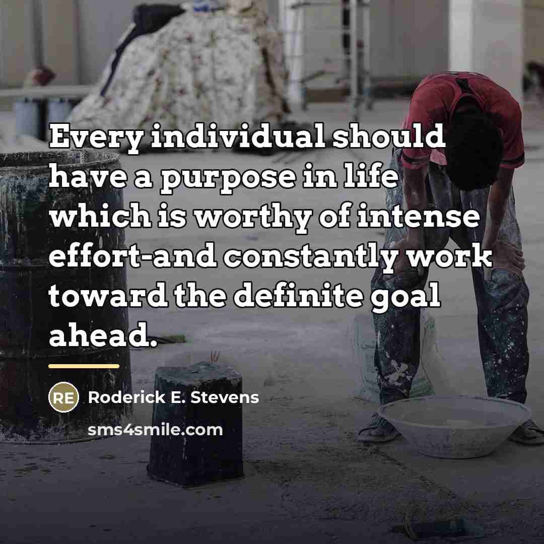 “Every individual should have a purpose in life which is…” quote by Roderick E. Stevens